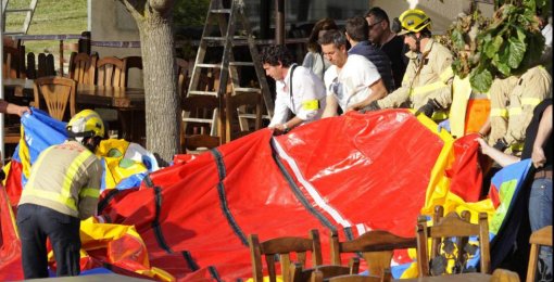 Accident amb un castell inflable