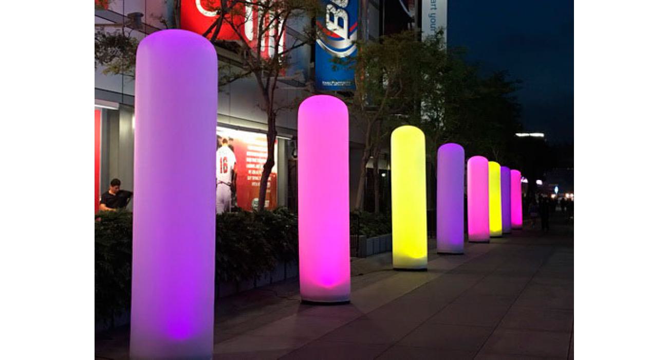 Columnes inflables iluminades