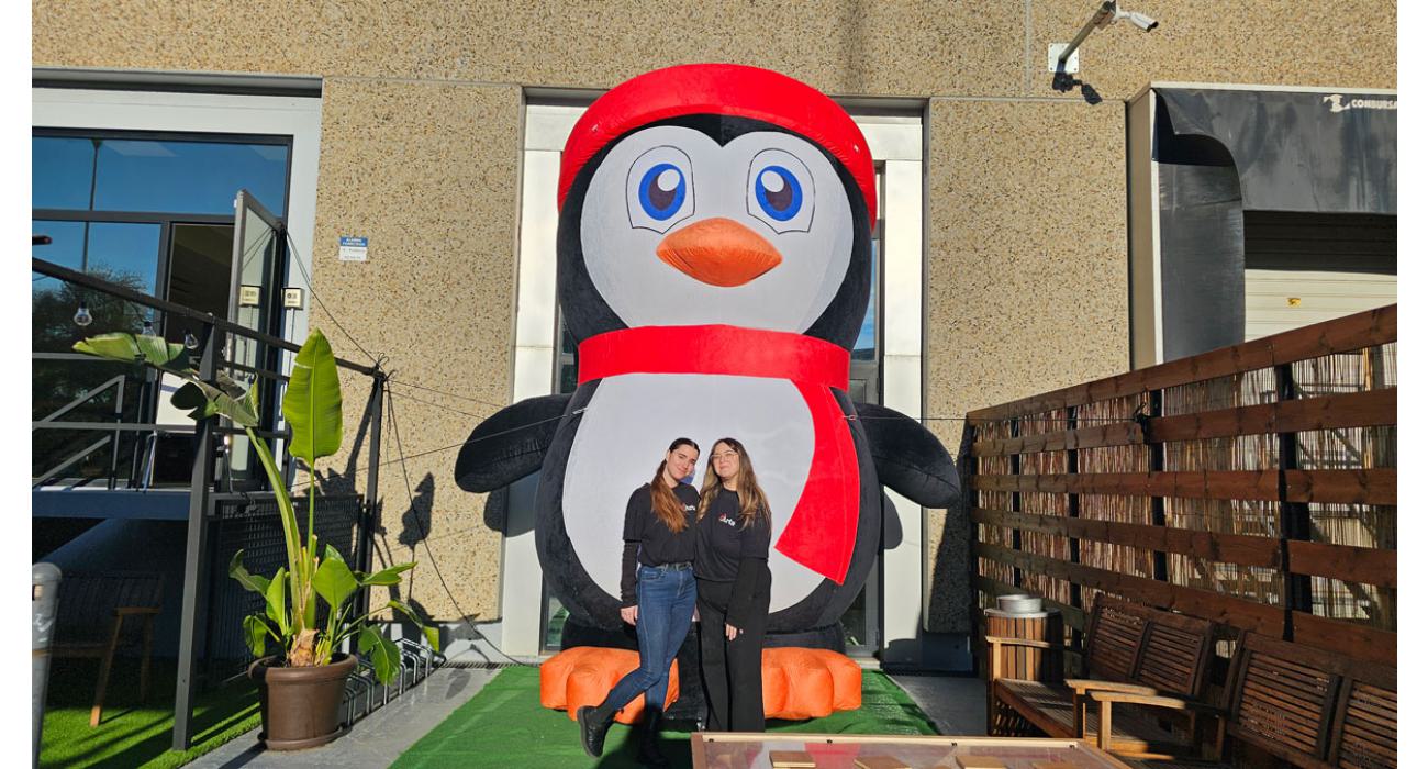 Pingüino gigante hinchable