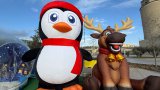 Pingüino gigante hinchable