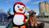 Pingüino gigante hinchable